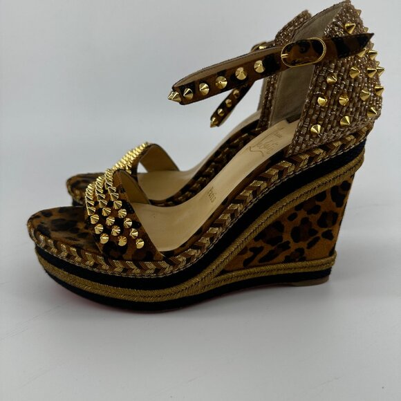 Louboutin MadMonica Leopard Wedges - Size 39 - Picture 5 of 7